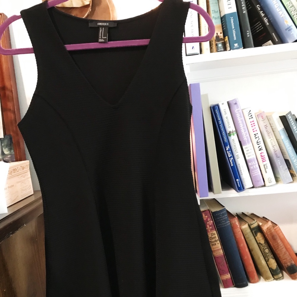 Black A-Line v-neck dress